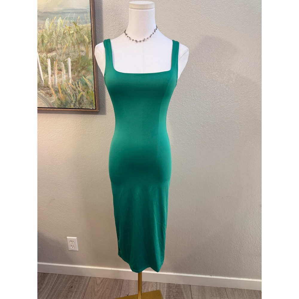Sincerely‎ Jules Emerald Green Bodycon Midi Dress Square Neck Sleeveless